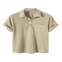 Muška polo majica Na kopčanje Majica kratkih rukava široka bluza radni pulover tamni kaki 3 inča