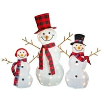 Set svjetlećih šljokica snjegovića za obiteljski Božićni ukras dvorišta