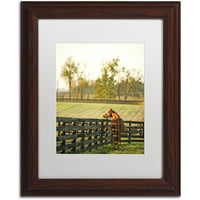 Zaštitni znak likovna umjetnost Kentucky Horse Sunrise Canvas Art by Preston White Mat, drveni okvir