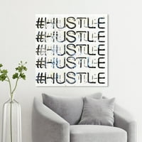 Wynwood Studio 'Hustle' tipografija i citati zidne umjetničke platnene ispis - crno, zlato, 20 20