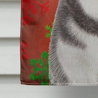 Karolinsko blago 91182 crvena snježna pahulja odmor Božić zastava Aljaški Malamut platno veličina kuće, veličina