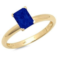 Plavi smaragd izrezan 1K, imitacija plavog safira, graviranje žutog zlata 18K, zaruke za godišnjicu, vjenčani
