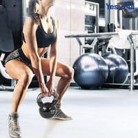 Yes4all LB vinil obloženi PVC kettlebell, crni, kombinirani set, uključuje 10-25 lb