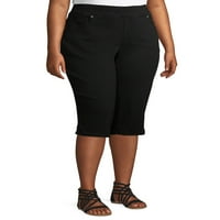 Terra & Sky Plus size Stretch Povuci na traperu Capris