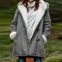 + Ženski zimski kaputi plus size rasprodaja ženski zimski jednobojni baršunasti kaput Plus size kaput s dugim