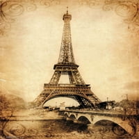 Međunarodni trendovi Eiffelov toranj-rustikalni Zidni plakat 22.375 34