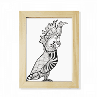 Slatka papagaja ptičje životinjske portret skica radna površina adorn frame prikaz art slika drvena