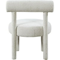Salon namještaja Meridian naglašena stolica od krem tkanine Boucle