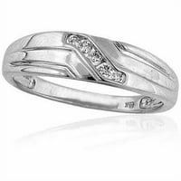 Muški zaručnički prsten od bijelog zlata s dijamantom od 10 karata