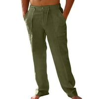 Zelene muške hlače muškarci proljeće i ljeto casual svi odgovaraju solidnoj boji pamučne modne hlače labave hlače