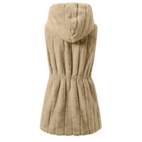 Modni Ženski kardigan jesen-zima jednobojni Flis topli platneni prsluk s kapuljačom kardigan džemperi za žene