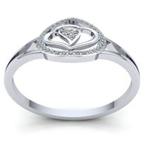 Autentični dijamant okruglog reza od 0,75 karata, ženski zaručnički prsten za mladenke s listovima od 10 karatnog