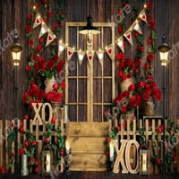 10.10.10.10 pozadina tkanine za Valentinovo za fotografiranje crvena ruža drveni zid ukrasi za kućnu zabavu pozadina