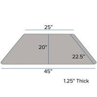 22,5 45 trapezoidni stol od sivog laminata s kratkim nogama podesivim po visini