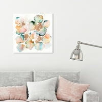 Wynwood Studio Abstract Wall Art Canvas Otisci 'Rose Gold Garden' akvarel - narančasta, zelena