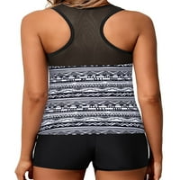 Chama Women Swimsissuits Tummy Control Racerback Tankini Top s Boyshorts mrežicom za patchwork kupaći kostimi