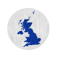 Okrugla plaža ručnika pokrivač Blue Island Ujedinjeno Kraljevstvo Velike Britanije znak putopis krug kružni ručnici