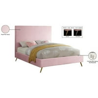 Namještaj Meridian Jasmin Moderni baršunasti bračni krevet u ružičastoj boji