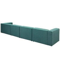 Sekcijska sofa od presvlaka od tkanine u tirkiznoj boji