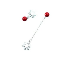 Snježne pahuljice naušnice cvjetne sinteze crvene perle Pearl Božićne naušnice za žene