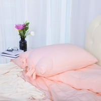 Oprana pamučna deka, pokrivač za poplun, jastučnica, set posteljine svijetlo ružičasti Blizanac