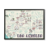 Los Angeles, Karta znamenitosti kalifornijskog grada, poznate destinacije, dizajn, 11 14