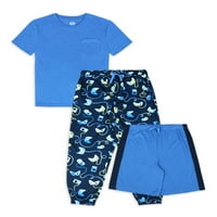 Wonder Nation Boys TOP, kratke hlače, kratke hlače i jogger hlače s 3 komada set za spavanje, veličine 4- HUSKY