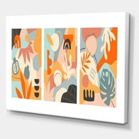 DesignArt 'Sastav minimalistički od organskih oblika vii' Moderni platno zidni umjetnički tisak