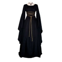 Retro lepršave ženske maksi haljine dugih rukava s okruglim vratom nepravilne haljine Za Noć vještica