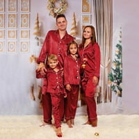Djeca djeca satenska svilena pijama postavljena satenska pidžama PJ -a Čvrsta obitelj koja odgovara hlačama za