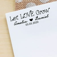 Printtoo Personalizirano plavo samostalno ukidanje Let Love Grow Stamp Prilagođena svadbena favorit guma guma