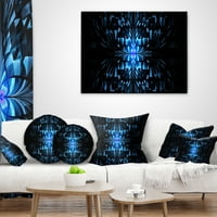 DesignArt Blue Butterfly uzorak na crnoj - Sažetak jastuka za bacanje - 16x16
