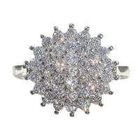Geometrijski prsten od legure Huachen s punim dijamantom ženski blagdanski pokloni za nakit