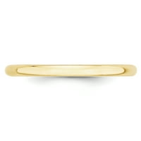 Karatni polukružni prsten od žutog zlata, veličine 12