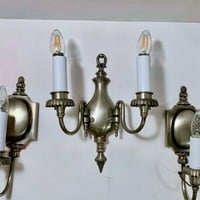 Početkom 1900 -ih Gruzijski Bradley & Hubbard potpisali su pewter Sconces ~ Colonial Sconces ~ Hardwired