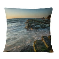 DesignArt Sydney Beach s mahovitim stijenama - jastuk za bacanje mora - 16x16