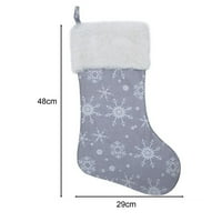 Božićna čarapa božićna čarapa s uzorkom snježne pahulje ručno pletena čarapa za božićno drvce Poklon vrećica za