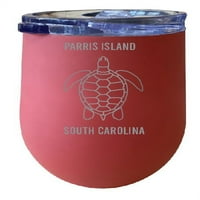 Otok Parris Južna Karolina, oz, laserski ugravirani koralj, izolirana vinska čaša od nehrđajućeg čelika