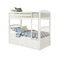 Aukfa drveni dvostruki krevet na kat za djecu, moderni krevet na kat s dvostrukim krevetom, ladice i sigurnosne