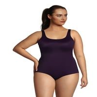Ženski kupaći kostim veličine plus, otporan na klor, Okrugli vrat i mekana šalica, sportski kupaći kostim bez