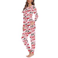 Ženska noćna odjeća setovi za pidžamu s košuljom dugih rukava s trenirkama rastezljiva Trenirka Božićna veličina