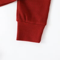 Komplet odjeće za dječake od 91 inča pletena pamučna košulja s rukavima vrhovi jednobojne hlače odjeća za spavanje