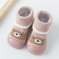 Cipele za dječake prve zadebljane tople neklizajuće tenisice za malu djecu sa slatkim uzorkom ružičasti mjeseci-mjeseci