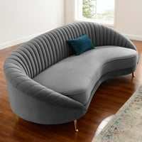 Baršunasti kauč s hrpom u sivoj boji