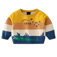 Toddler Dugi rukavi vrhovi labave igranje pletenih džempera Animal Print Baggy Topli džemper Tamnoplava 110