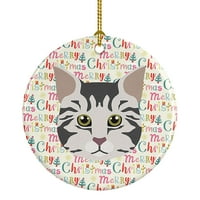 Božićni keramički ukras za mačku američkog Bobtaila