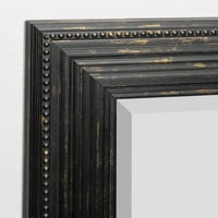 Zidno ogledalo u okviru od perli, u crnoj boji