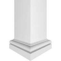 Ekena Millwork 6 W 5'H Premium Square Neored Smooth PVC Endura-Craft Column Wrap Kit, Toscan Capital & Base