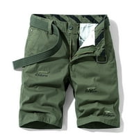 Teretne kratke hlače za muškarce za muškarce ljetna ulična moda džep s patentnim zatvaračem s gumbima jednobojne