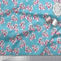 Plava rajonska Tkanina s cvjetnim printom božura, tkanina za šivanje širine dvorišta